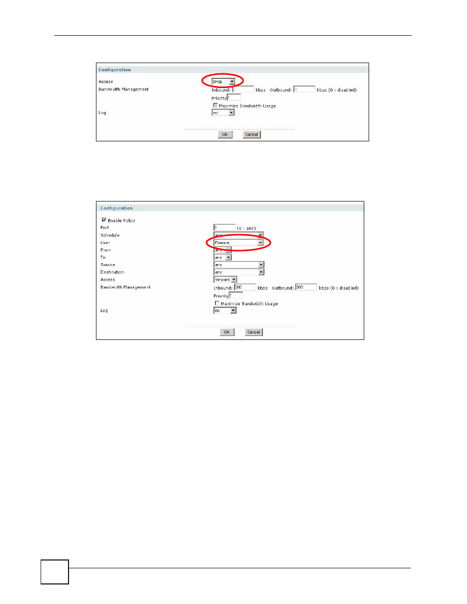 5 how to set up msn policies, Figure 93 apppatrol > common > http > edit default, Figure 94 apppatrol > common> http > edit default | ZyXEL Communications 200 Series User Manual | Page 152 / 902
