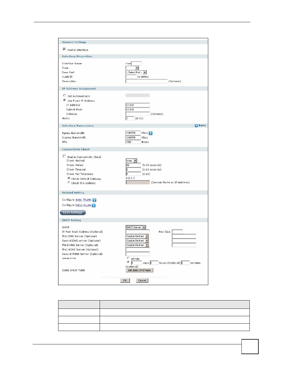 Figure 178 network > interface > vlan > edit, Table 75 network > interface > vlan > edit | ZyXEL Communications 200 Series User Manual | Page 251 / 902