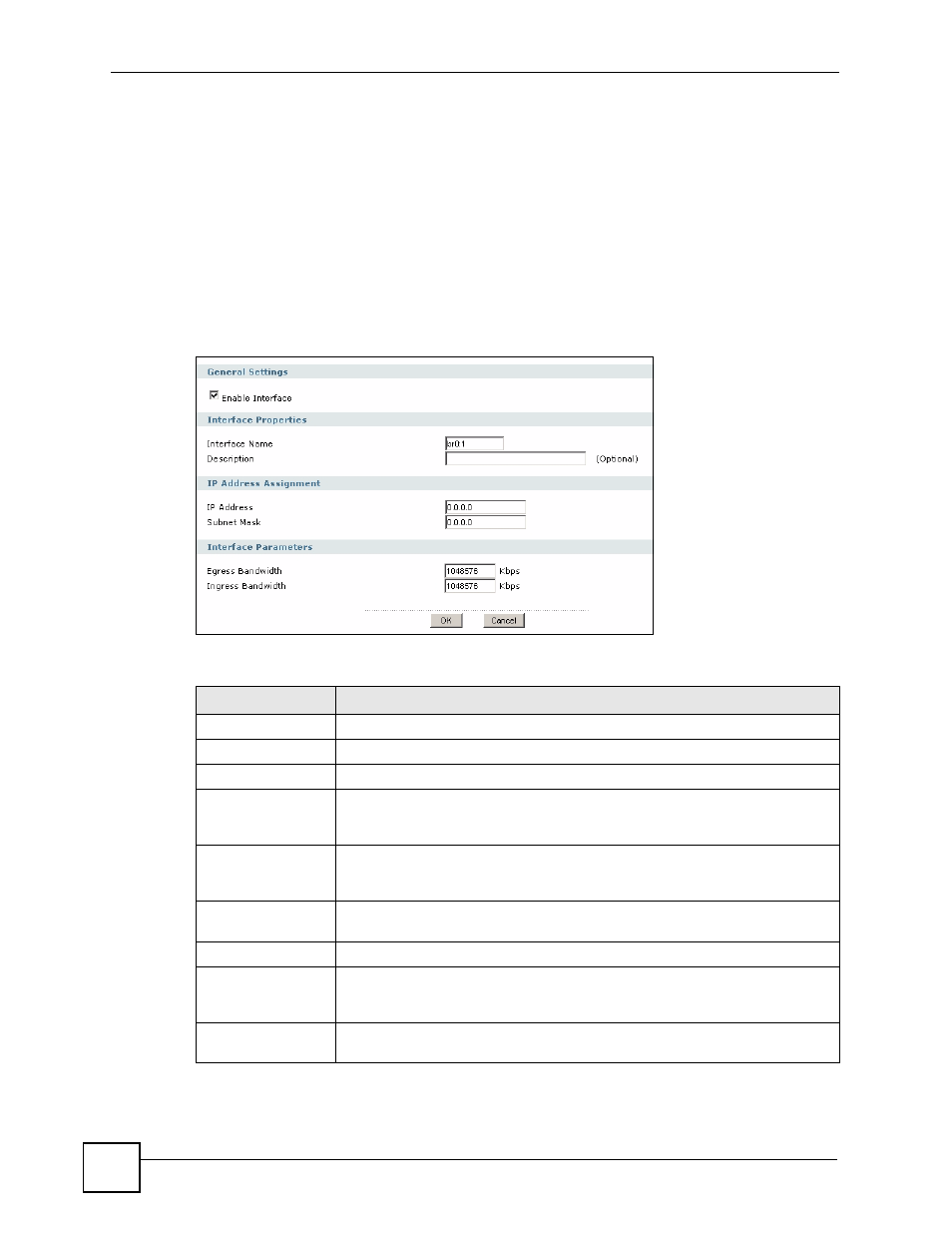Figure 185 network > interface > bridge > add, Table 82 network > interface > bridge > add | ZyXEL Communications 200 Series User Manual | Page 264 / 902