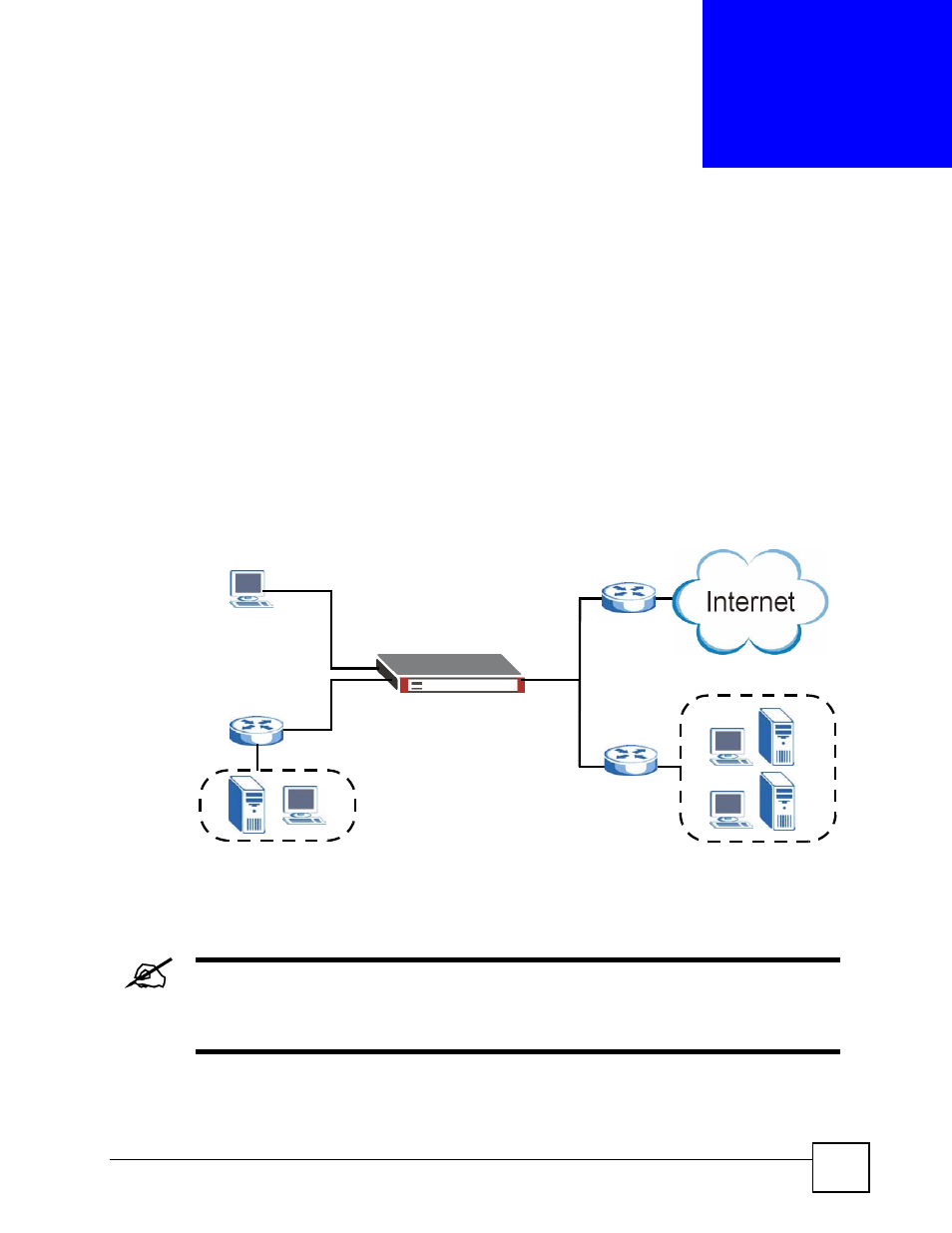 Policy and static routes, 1 policy and static routes overview, Chapter 12 policy and static routes | Figure 193 example of policy routing topology, Policy and static routes (277) | ZyXEL Communications 200 Series User Manual | Page 277 / 902
