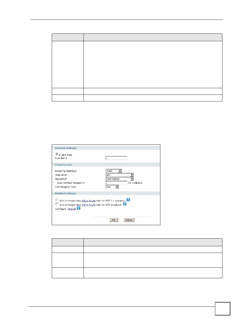 1 the virtual server add/edit screen, Figure 213 network > virtual server > edit, Table 105 network > virtual server > edit | ZyXEL Communications 200 Series User Manual | Page 311 / 902