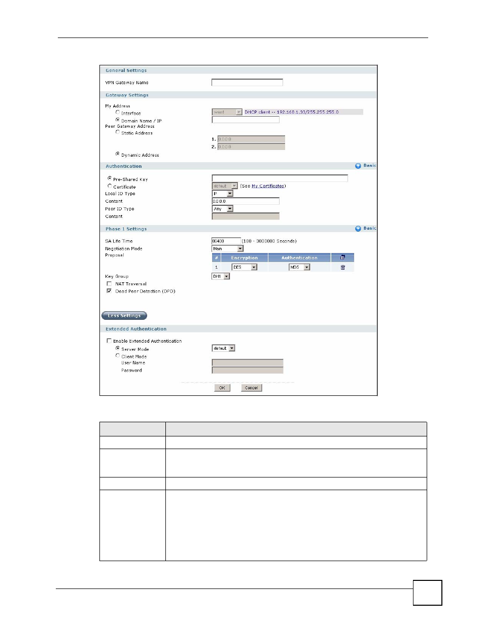 Figure 255 vpn > ipsec vpn > vpn gateway > edit, Table 119 vpn > ipsec vpn > vpn gateway > edit | ZyXEL Communications 200 Series User Manual | Page 365 / 902