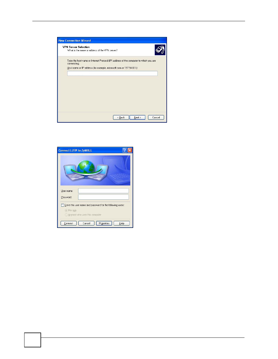 Figure 311 connect l2tp to zywall | ZyXEL Communications 200 Series User Manual | Page 422 / 902