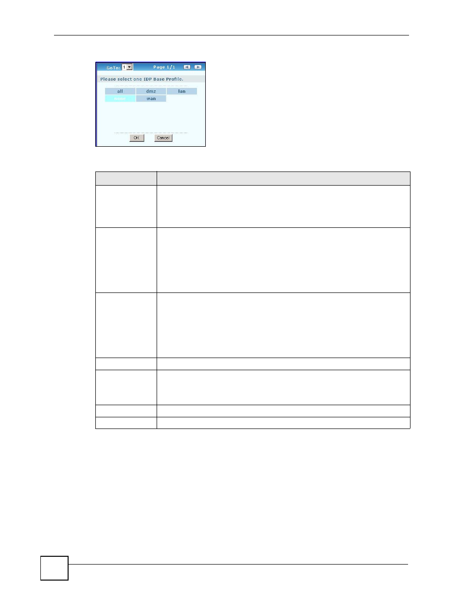 4 the profile summary screen, Figure 380 base profiles, Table 154 base profiles | ZyXEL Communications 200 Series User Manual | Page 488 / 902