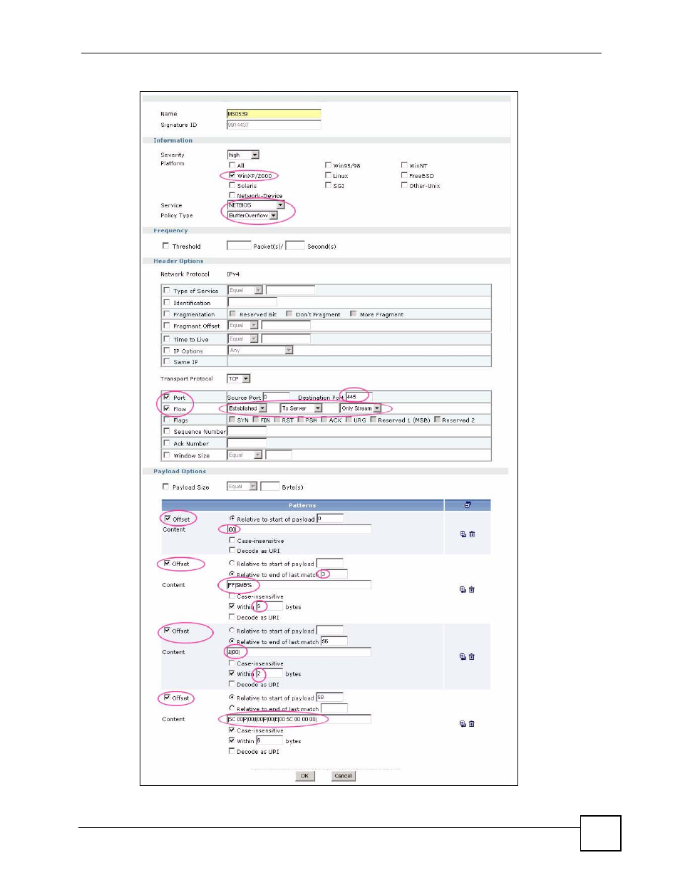 Figure 393 example custom signature | ZyXEL Communications 200 Series User Manual | Page 507 / 902