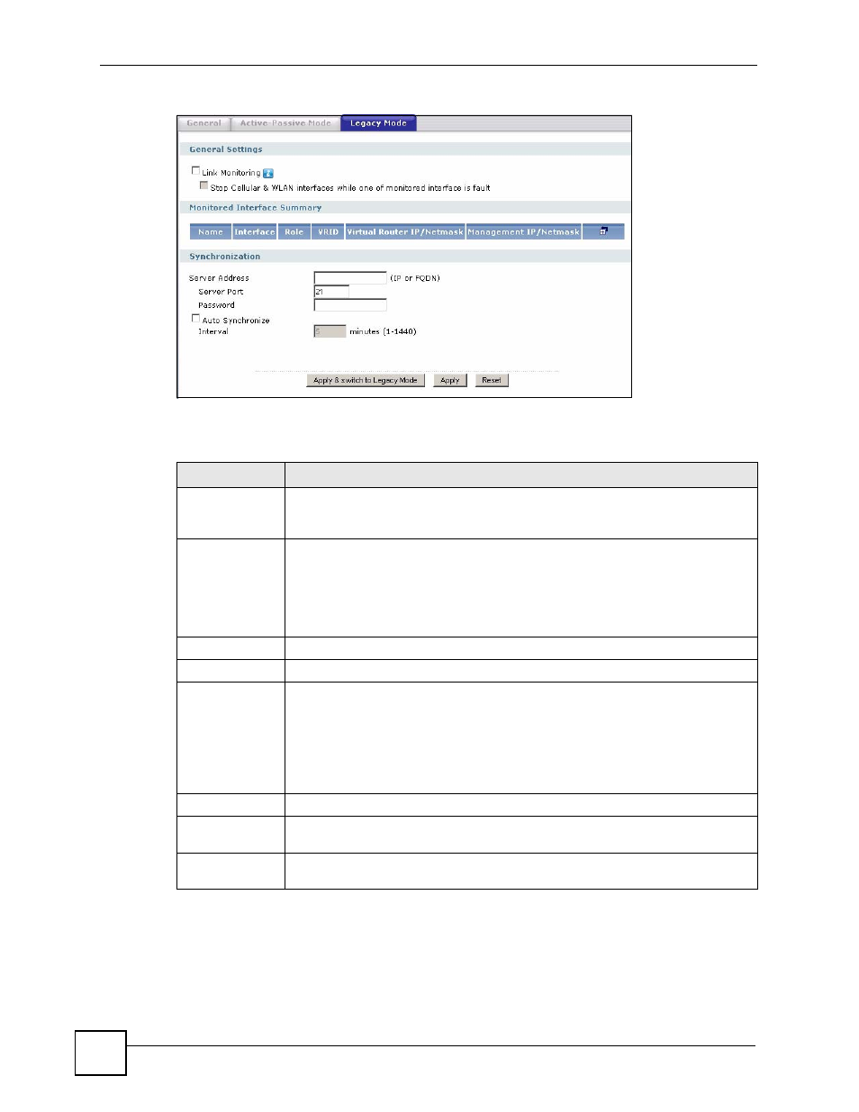 Figure 437 device ha > legacy mode, Table 188 device ha > legacy mode | ZyXEL Communications 200 Series User Manual | Page 584 / 902