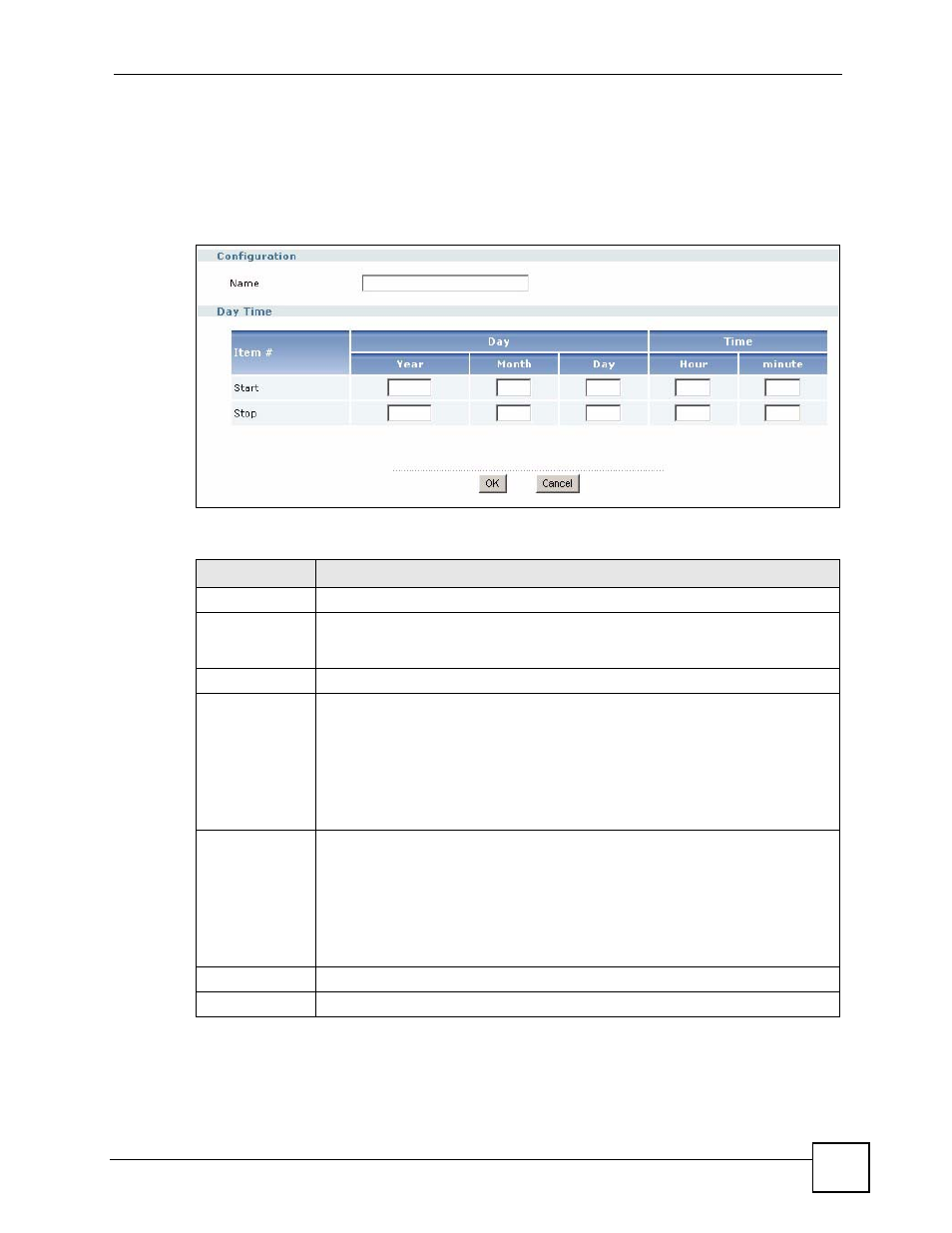 1 the one-time schedule add/edit screen, Figure 459 object > schedule > edit (one time), Table 209 object > schedule > edit (one time) | ZyXEL Communications 200 Series User Manual | Page 621 / 902