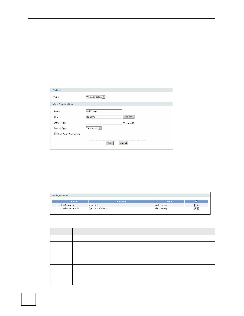 2 the ssl application screen, Figure 483 object > ssl application, Table 226 object > ssl application | ZyXEL Communications 200 Series User Manual | Page 658 / 902