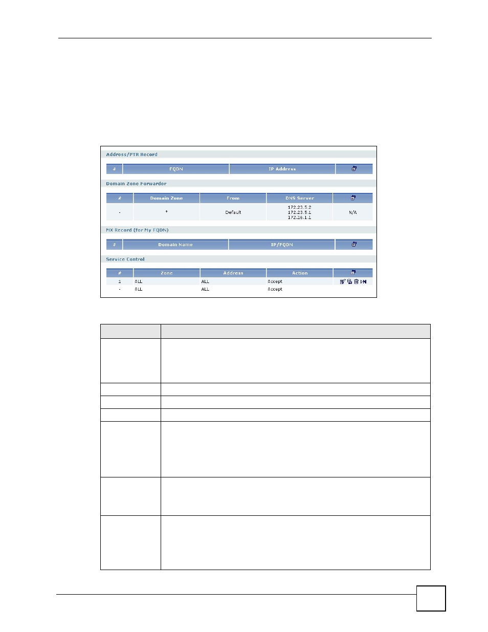 2 configuring the dns screen, Figure 490 system > dns, Table 233 system > dns | ZyXEL Communications 200 Series User Manual | Page 671 / 902