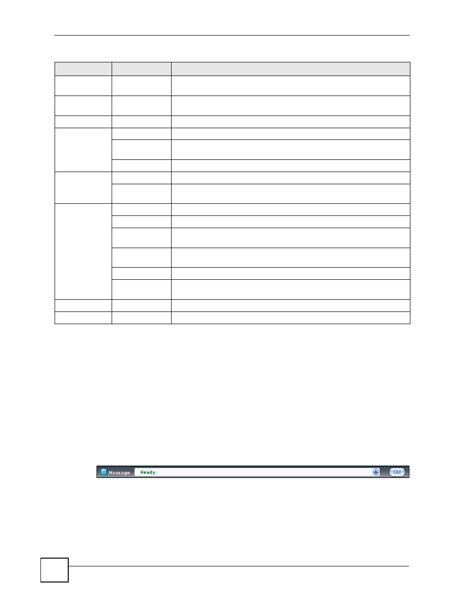 3 main window, 4 message bar, Figure 13 message bar | ZyXEL Communications 200 Series User Manual | Page 72 / 902
