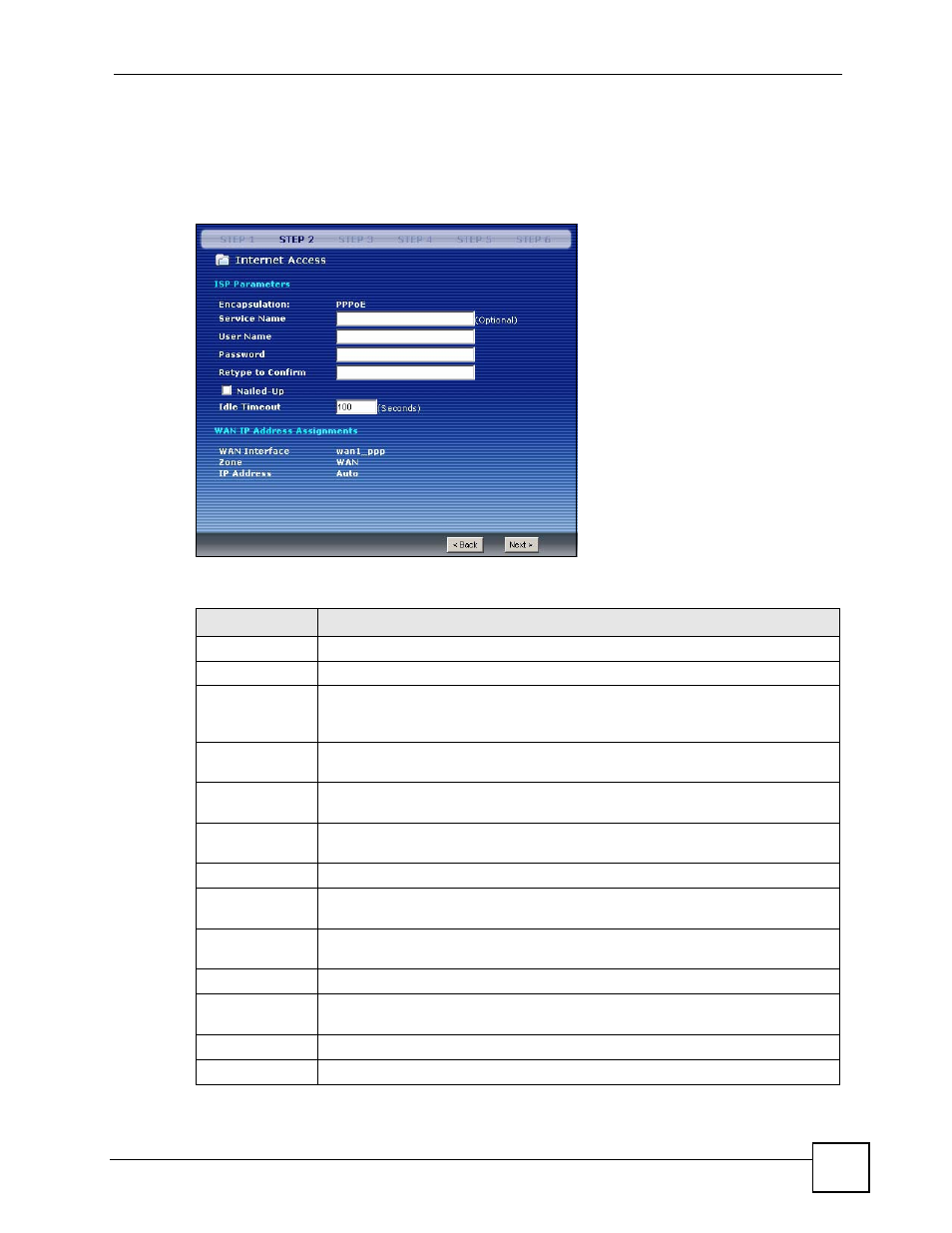 4 pppoe: auto ip address assignment, Figure 21 pppoe encapsulation: auto, Table 9 pppoe encapsulation: auto | ZyXEL Communications 200 Series User Manual | Page 81 / 902