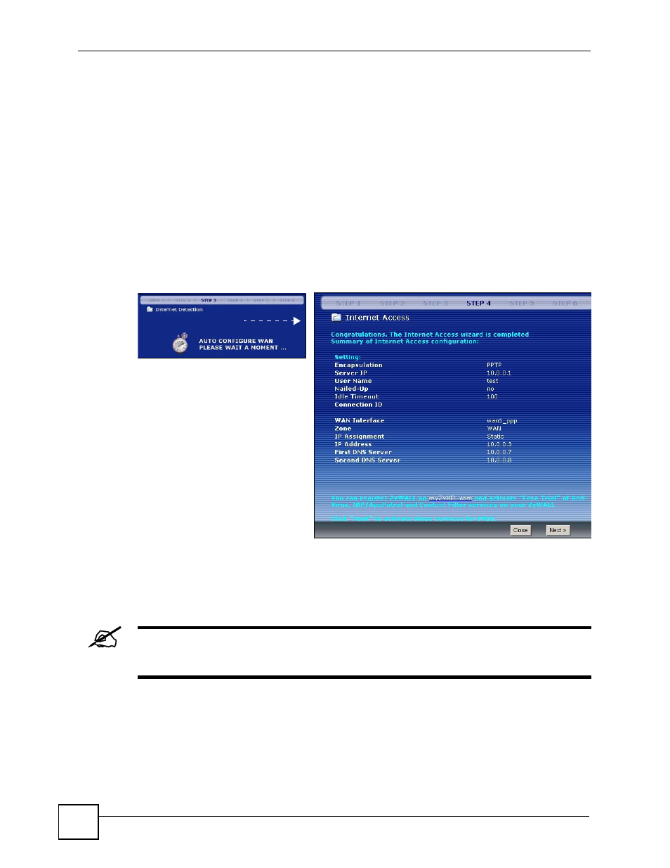 10 step 4 internet access - finish, Figure 28 pptp encapsulation: static: finish | ZyXEL Communications 200 Series User Manual | Page 90 / 902