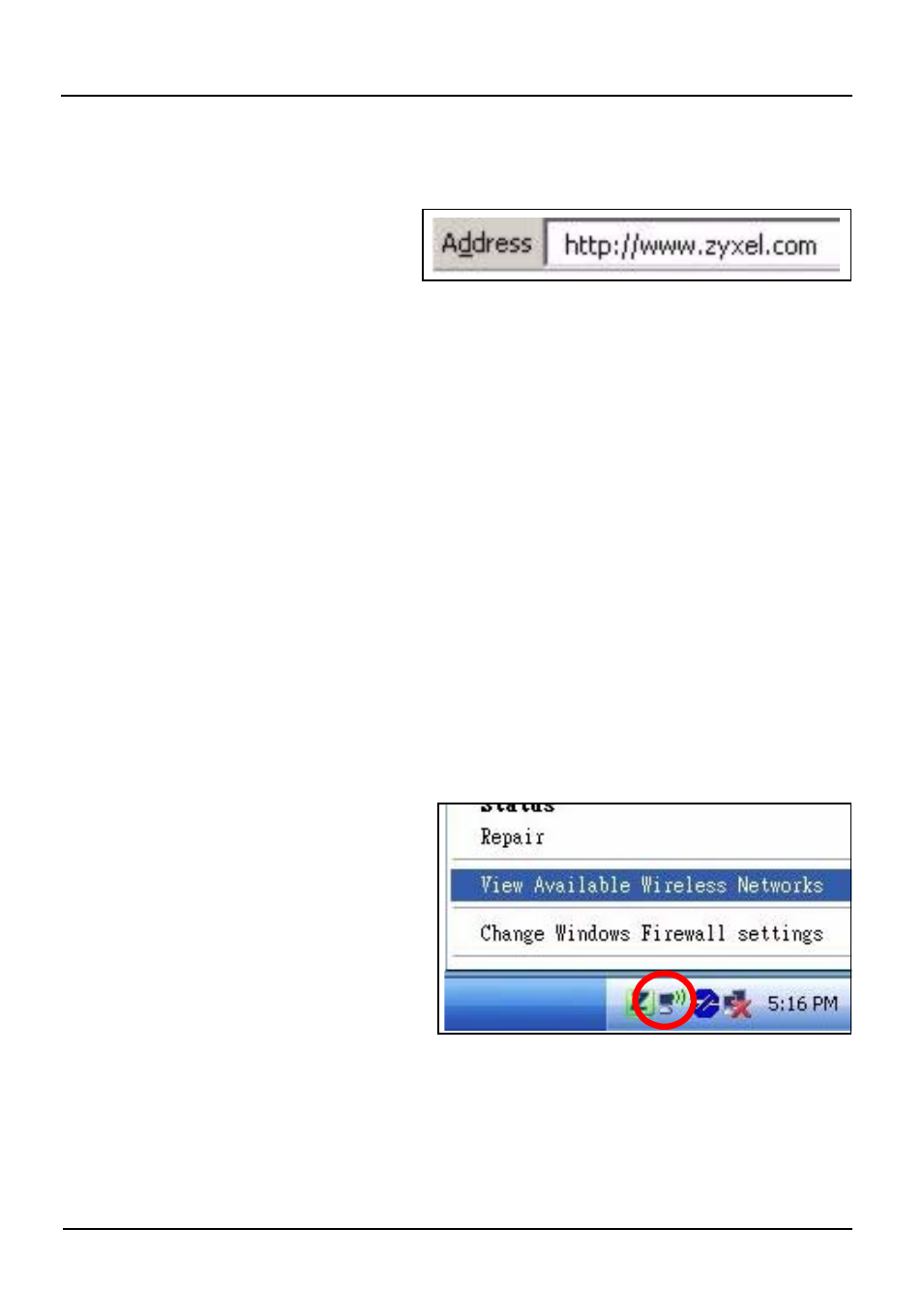 Windows wlan configuratie tool, Windows xp sp2 | ZyXEL Communications WLAN 802.11n USB Adapter NWD271N User Manual | Page 47 / 57