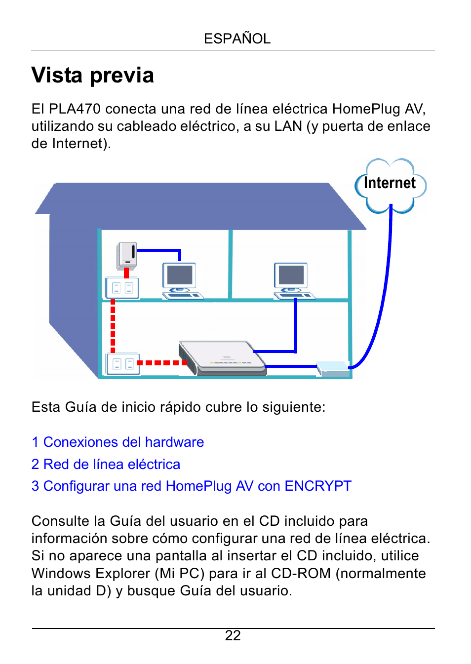 Español, Vista previa | ZyXEL Communications PLA470 Series User Manual | Page 22 / 58