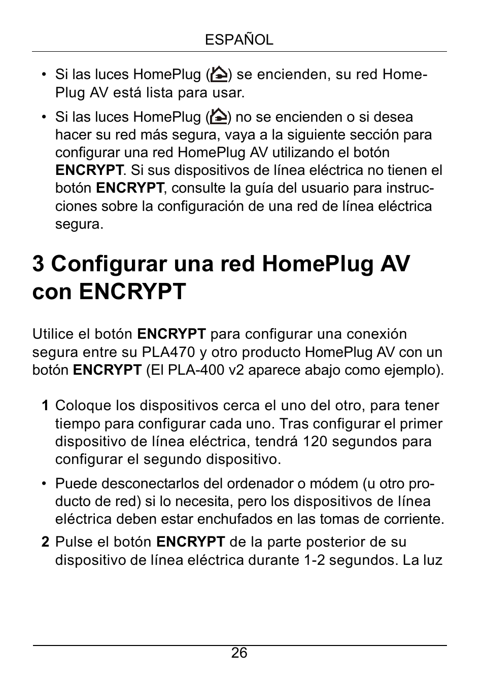 3 configurar una red homeplug av con encrypt | ZyXEL Communications PLA470 Series User Manual | Page 26 / 58