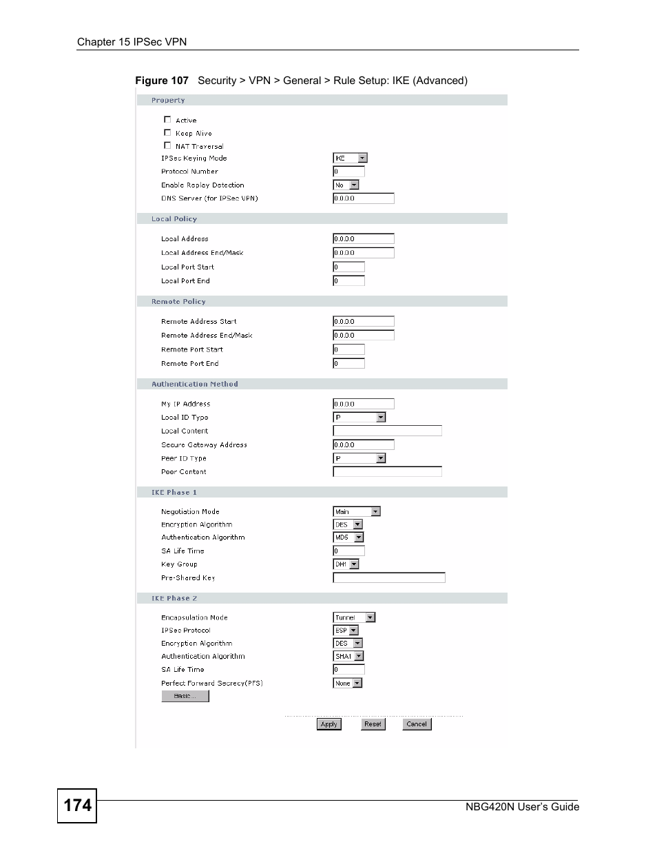 ZyXEL Communications NBG420N User Manual | Page 174 / 340