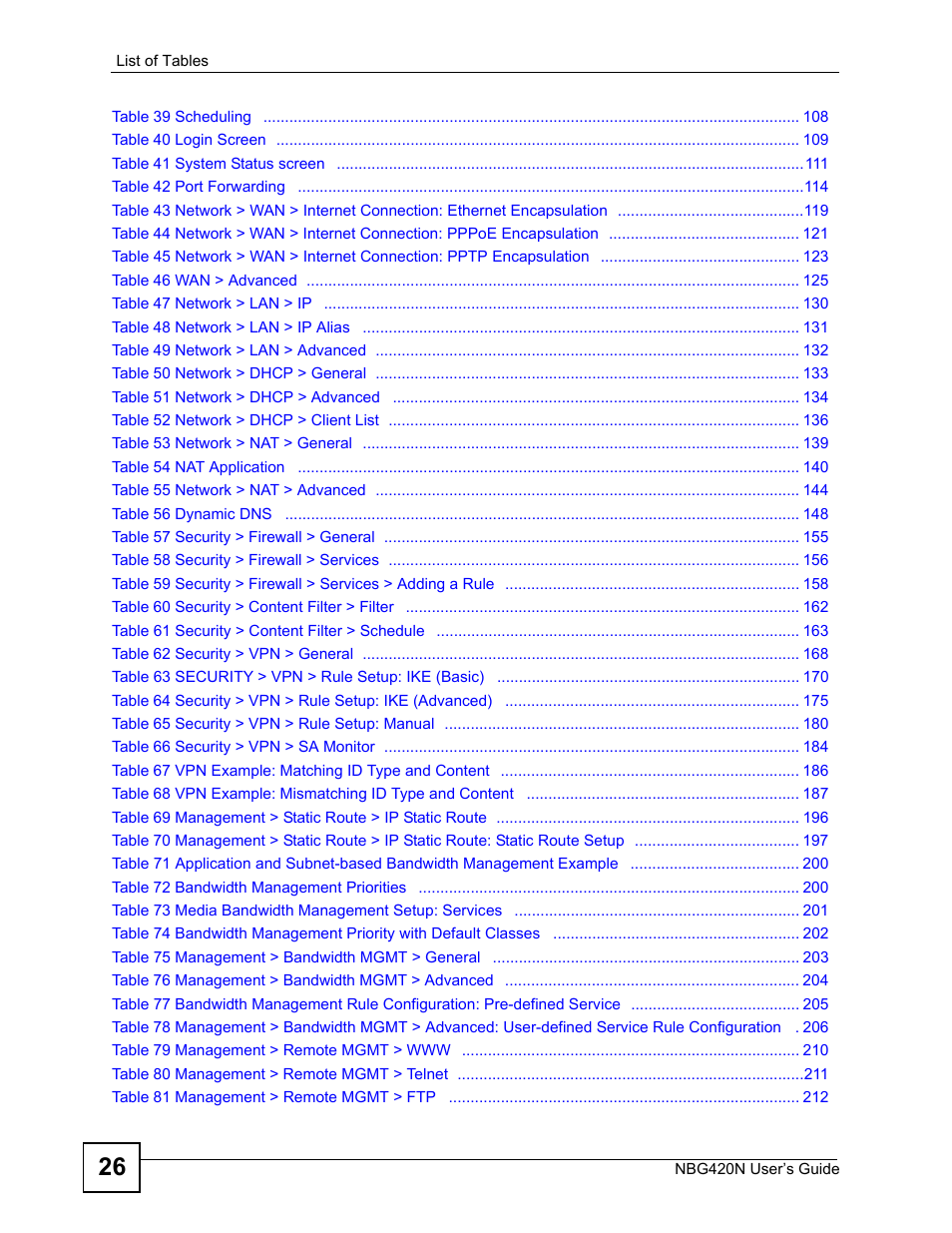 ZyXEL Communications NBG420N User Manual | Page 26 / 340