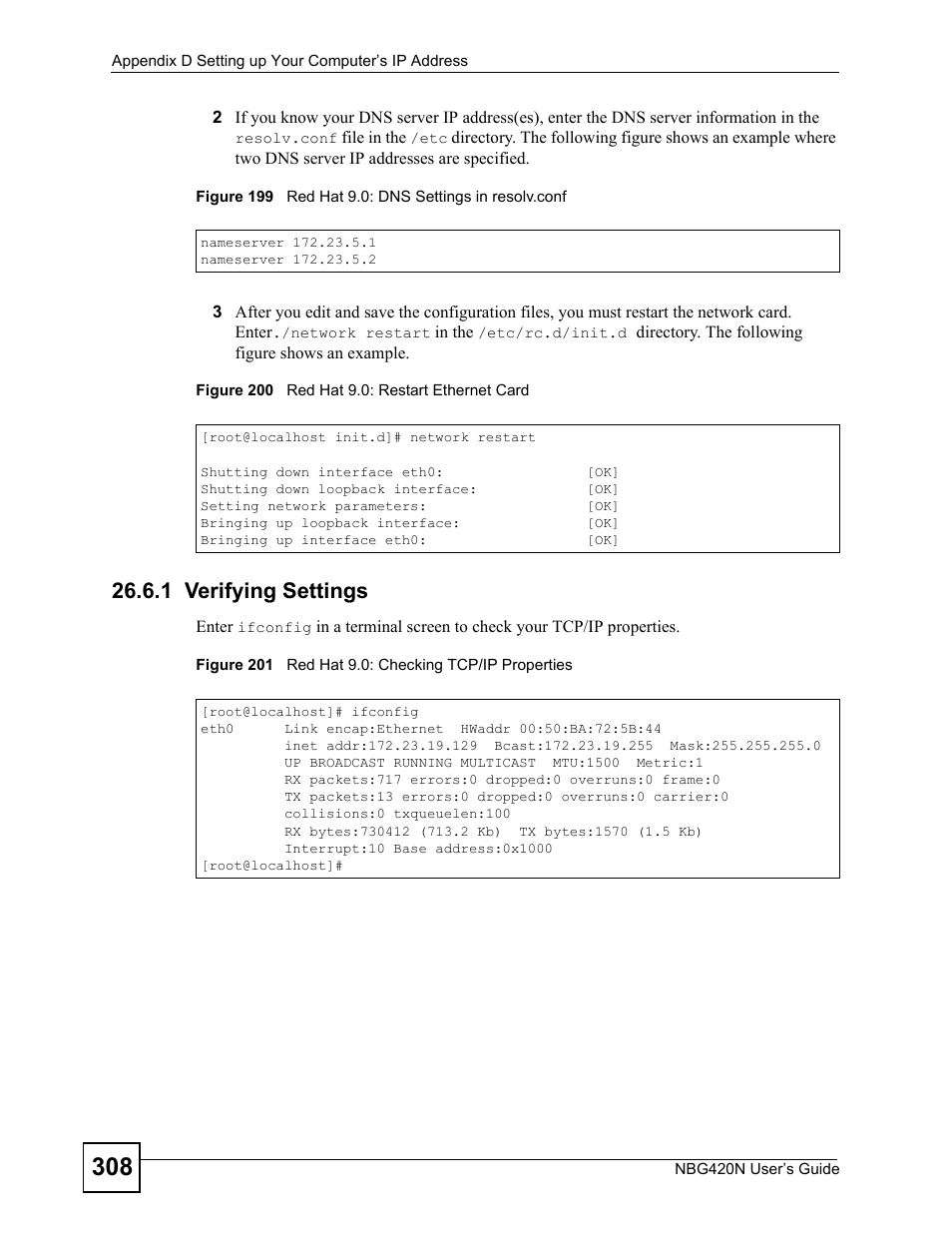 1 verifying settings | ZyXEL Communications NBG420N User Manual | Page 308 / 340