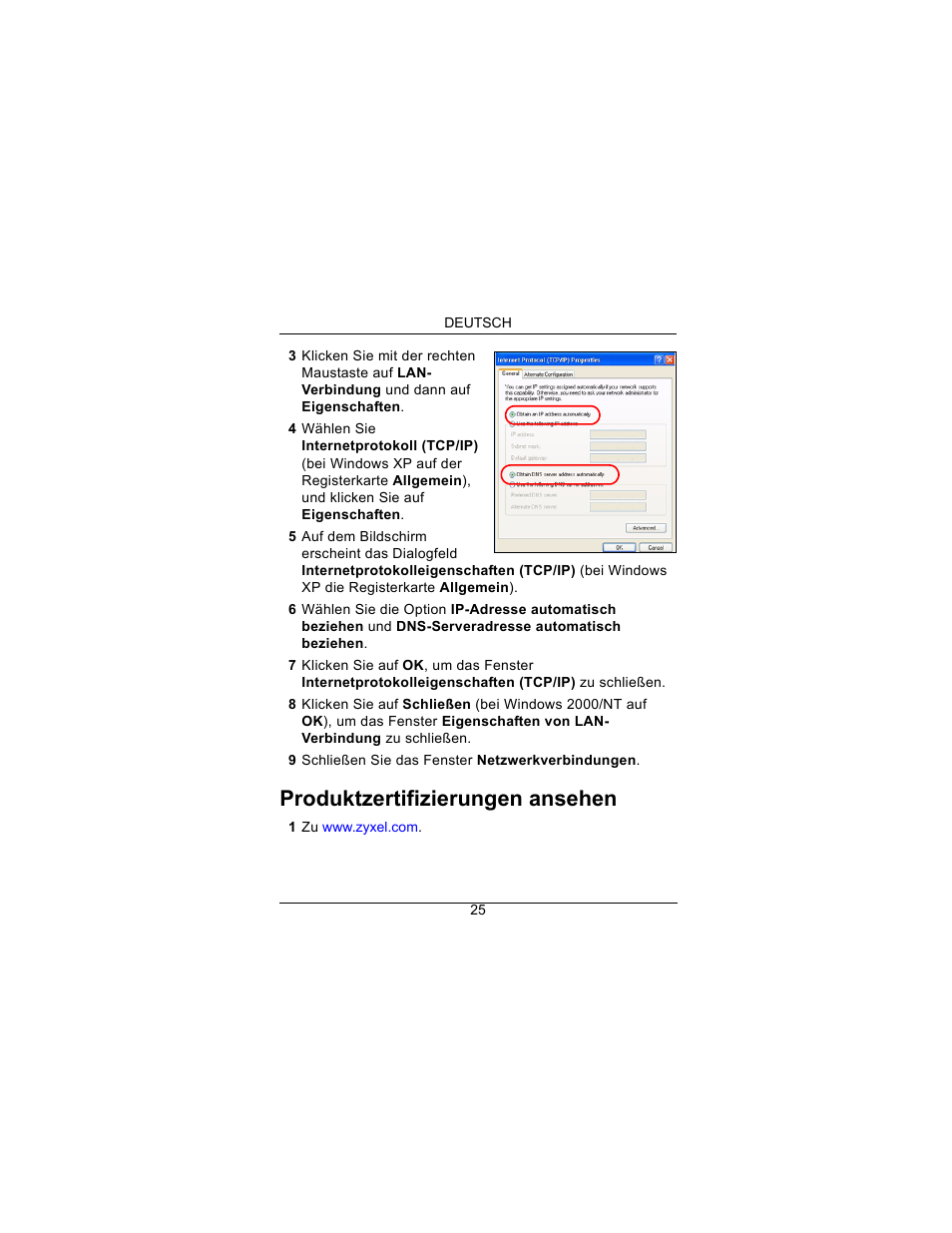 Produktzertifizierungen ansehen | ZyXEL Communications Draft 802.11n Wireless Broadband 1-NBG-415N User Manual | Page 26 / 109