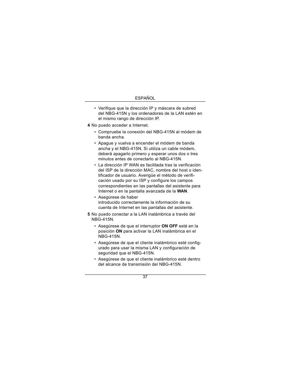 ZyXEL Communications Draft 802.11n Wireless Broadband 1-NBG-415N User Manual | Page 38 / 109