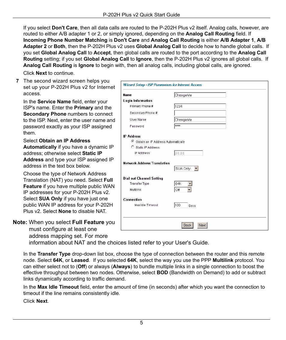 ZyXEL Communications P-202H Plus v2 User Manual | Page 5 / 8