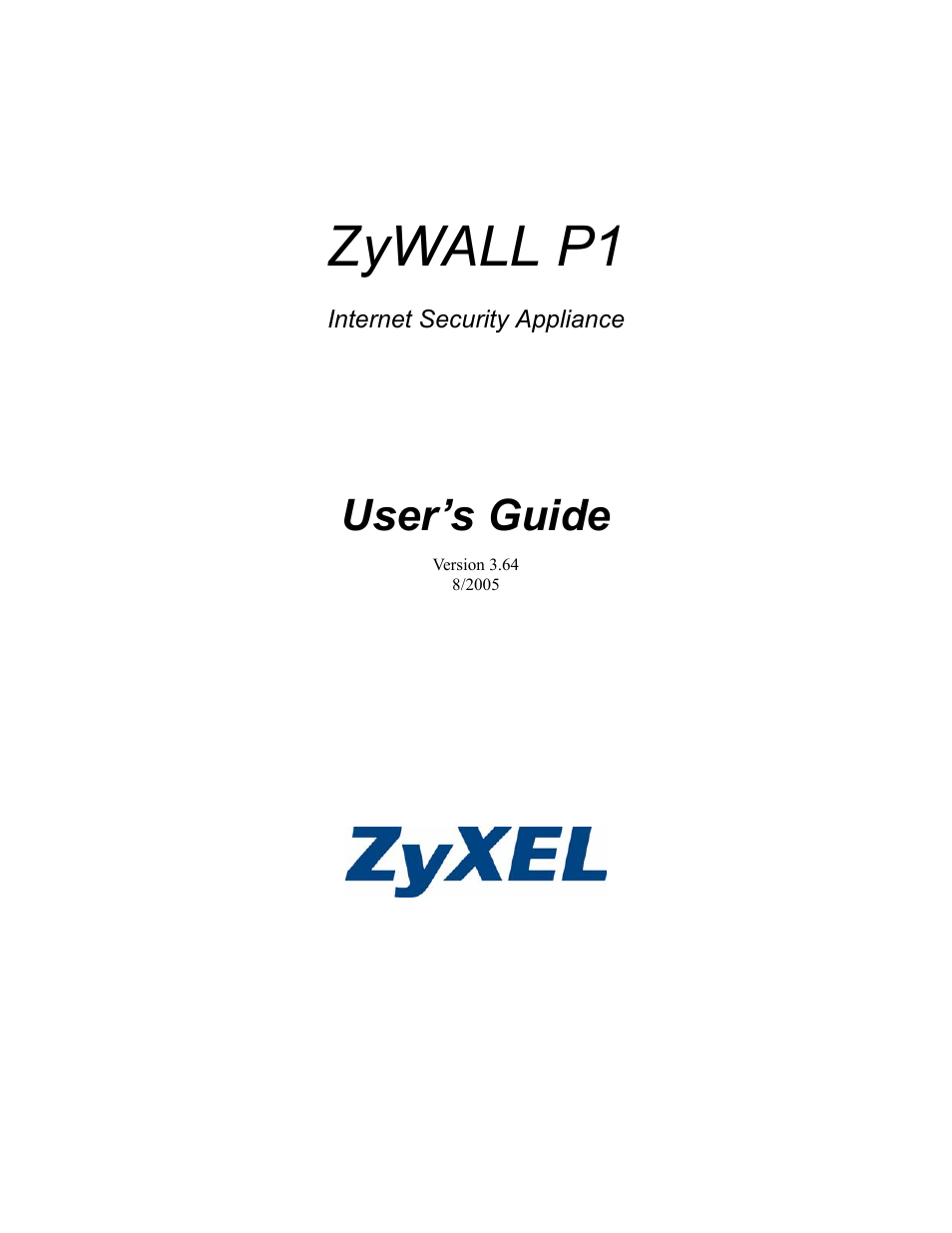 ZyXEL Communications ZyXEL ZyWALL P1 User Manual | 369 pages
