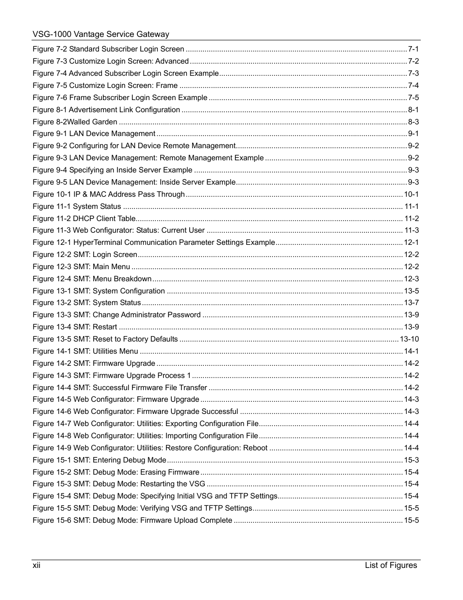 ZyXEL Communications ZyXEL Vantage VSG-1000 User Manual | Page 12 / 131