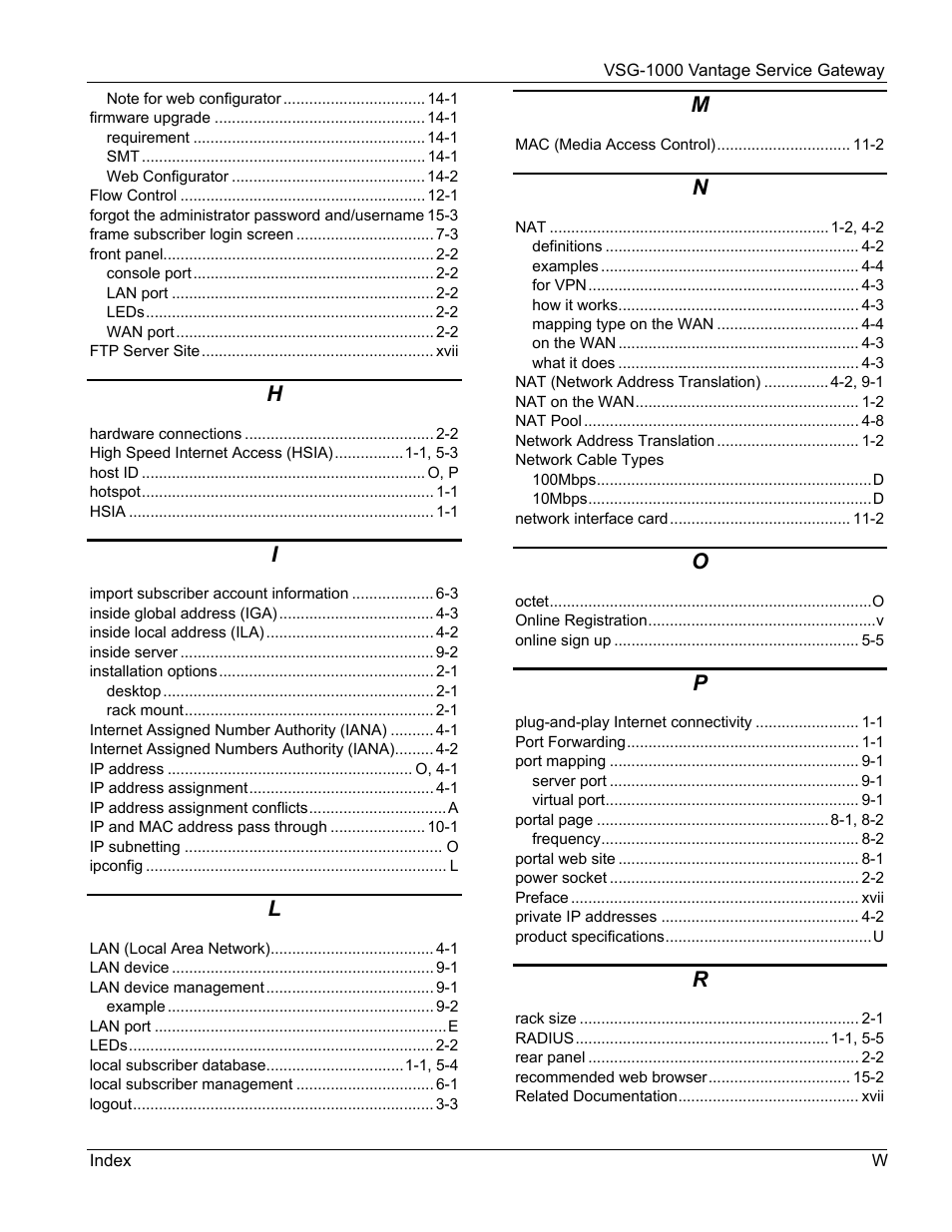 ZyXEL Communications ZyXEL Vantage VSG-1000 User Manual | Page 129 / 131