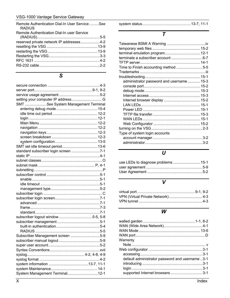 ZyXEL Communications ZyXEL Vantage VSG-1000 User Manual | Page 130 / 131