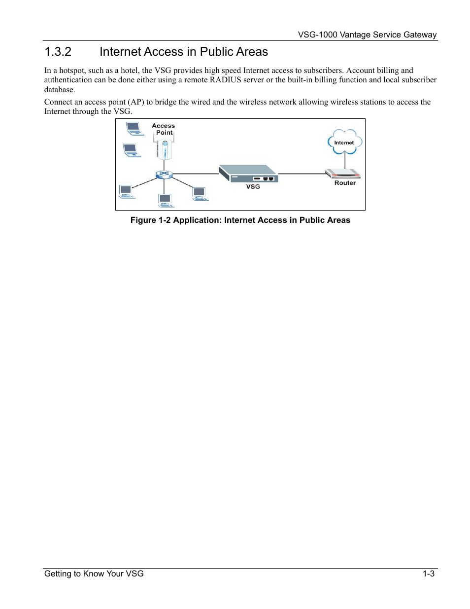 Internet access in public areas, 2 internet access in public areas | ZyXEL Communications ZyXEL Vantage VSG-1000 User Manual | Page 23 / 131