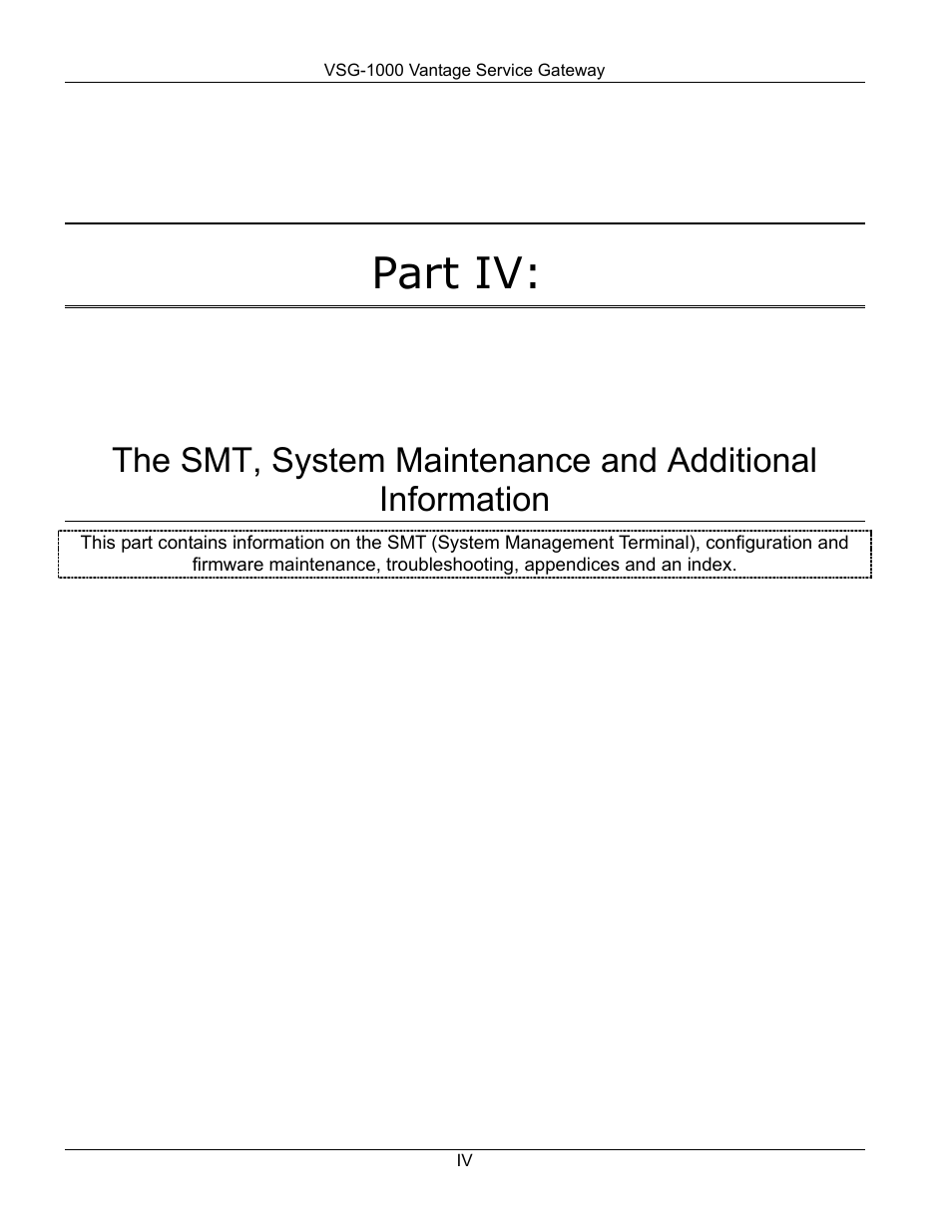 Part iv | ZyXEL Communications ZyXEL Vantage VSG-1000 User Manual | Page 85 / 131