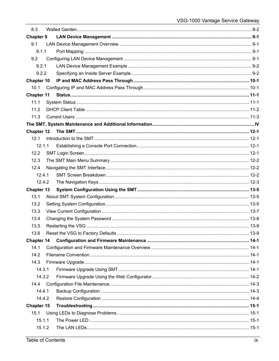 ZyXEL Communications ZyXEL Vantage VSG-1000 User Manual | Page 9 / 131