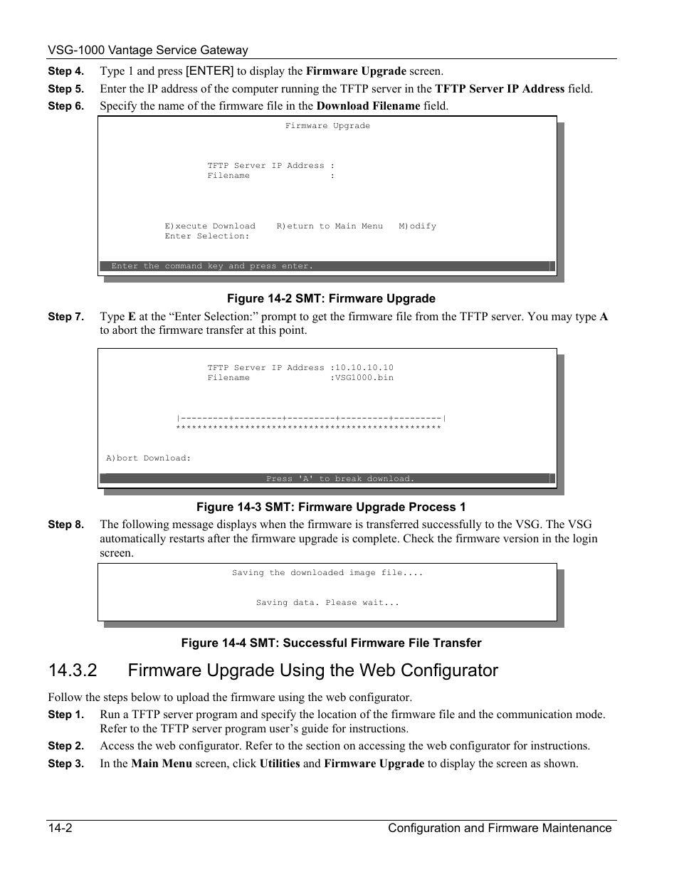 Firmware upgrade using the web configurator, 2 firmware upgrade using the web configurator | ZyXEL Communications ZyXEL Vantage VSG-1000 User Manual | Page 98 / 131