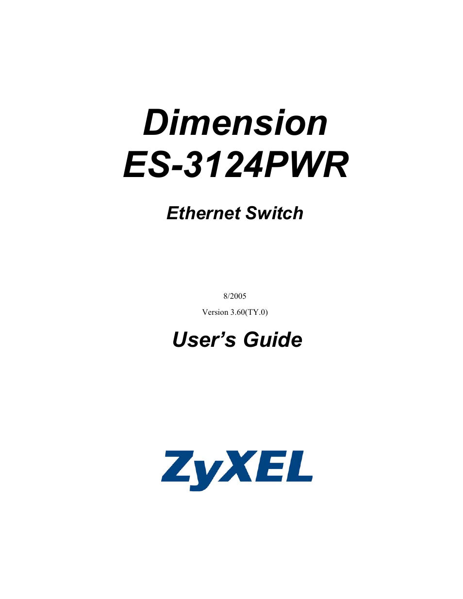 ZyXEL Communications ES-3124PWR User Manual | 258 pages
