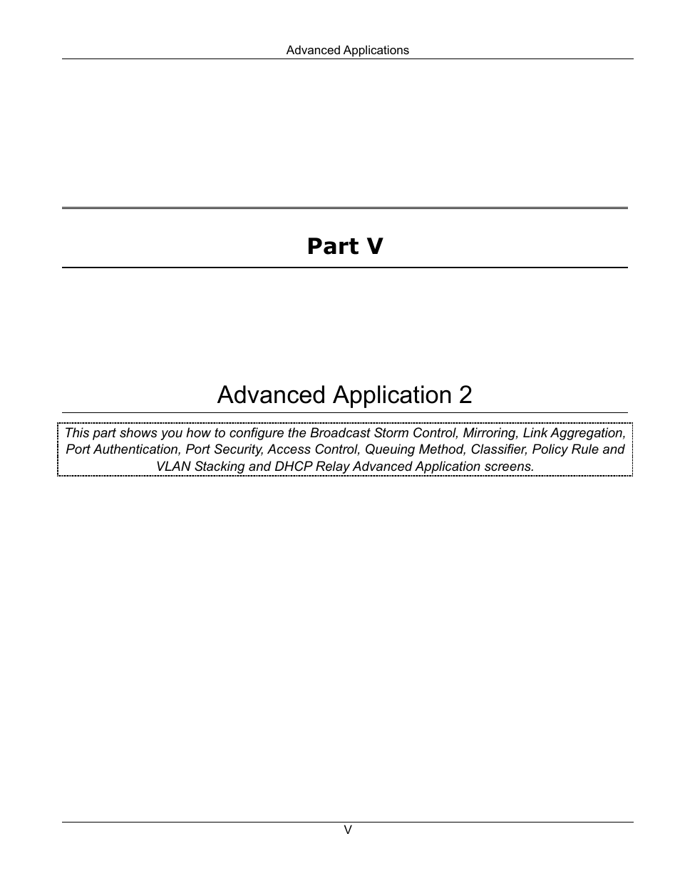 V advanced application 2, Advanced application 2, Part v | ZyXEL Communications ES-3124PWR User Manual | Page 109 / 258