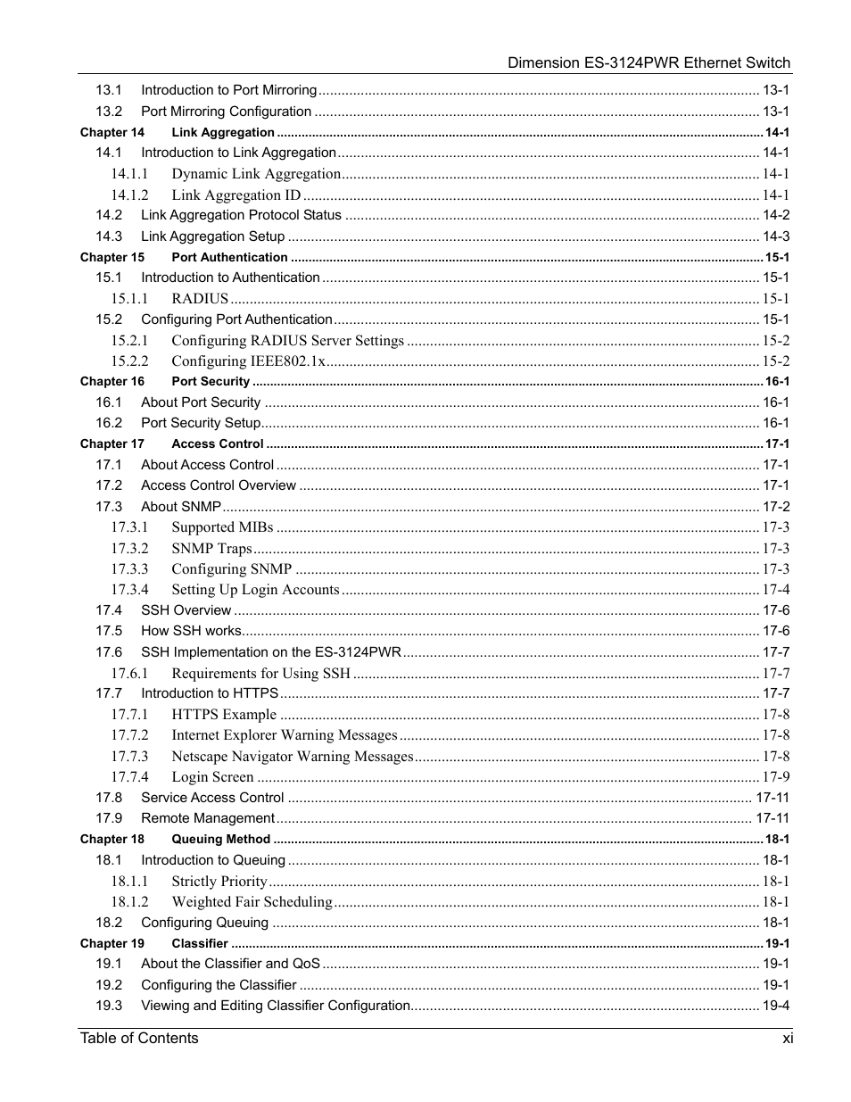 ZyXEL Communications ES-3124PWR User Manual | Page 11 / 258