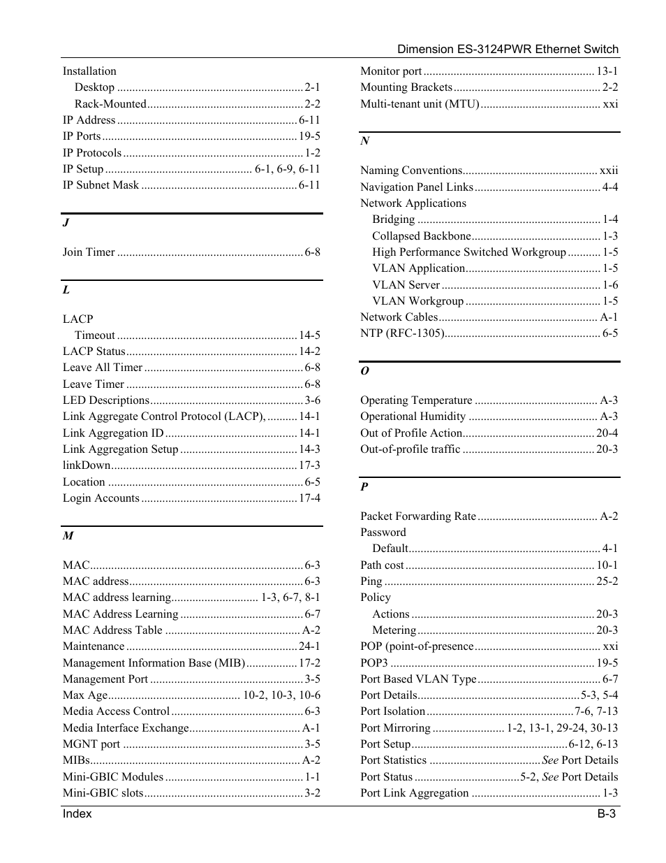 ZyXEL Communications ES-3124PWR User Manual | Page 255 / 258