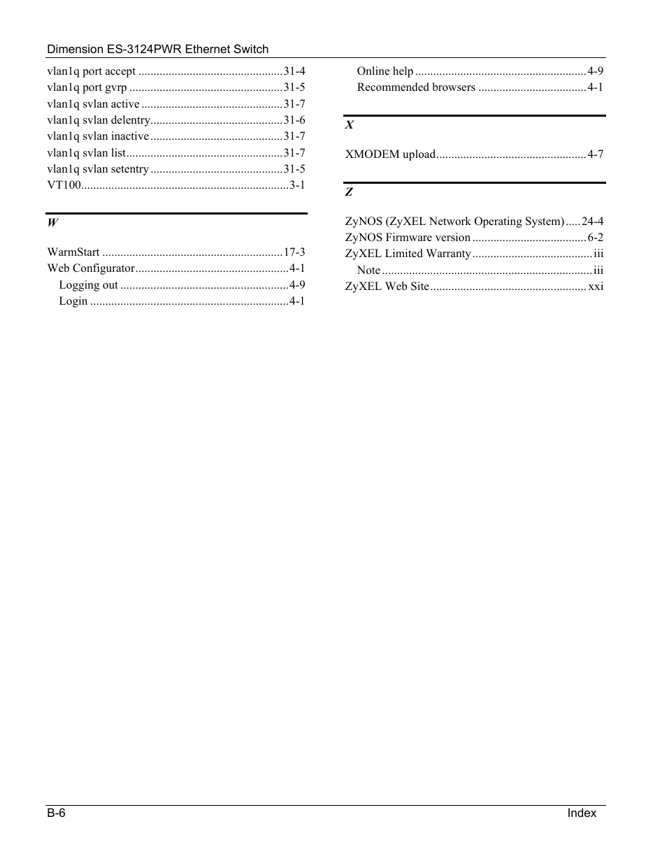 ZyXEL Communications ES-3124PWR User Manual | Page 258 / 258