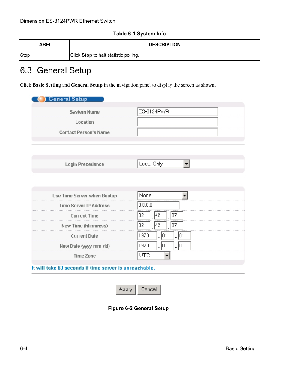 3 general setup | ZyXEL Communications ES-3124PWR User Manual | Page 68 / 258