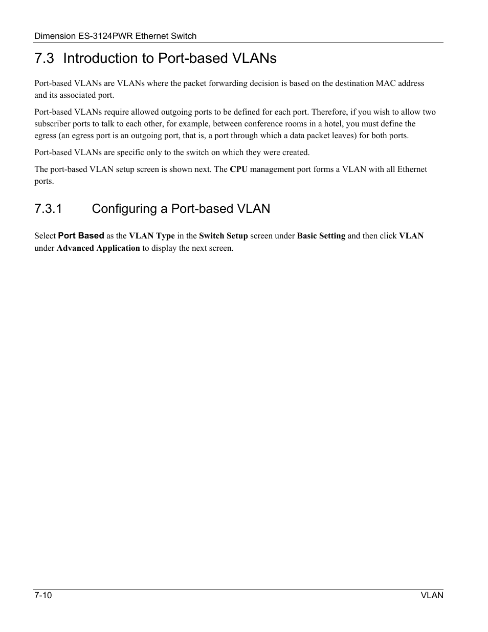 3 introduction to port-based vlans, 1 configuring a port-based vlan | ZyXEL Communications ES-3124PWR User Manual | Page 90 / 258