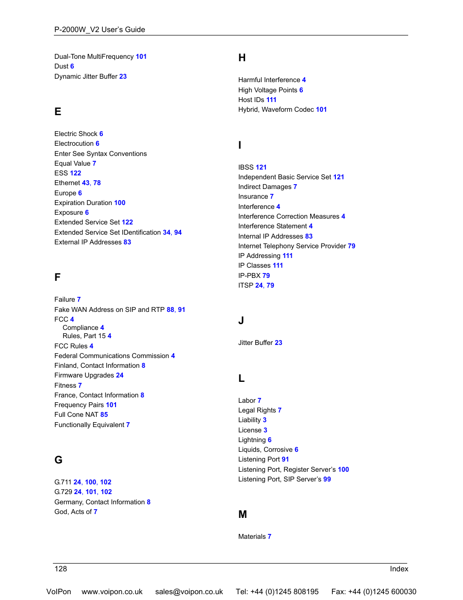 ZyXEL Communications P2000W User Manual | Page 128 / 131