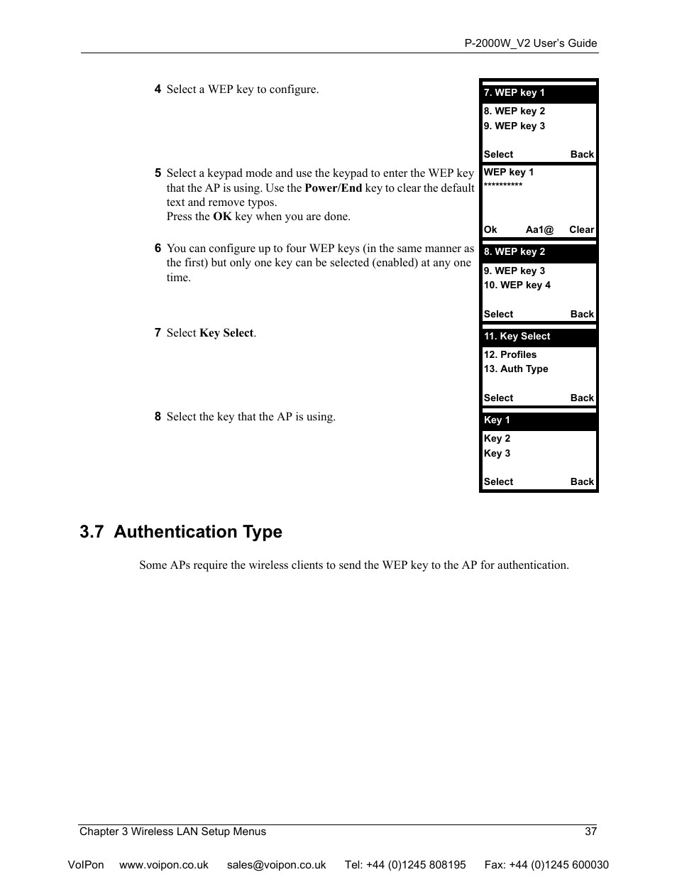 7 authentication type | ZyXEL Communications P2000W User Manual | Page 37 / 131