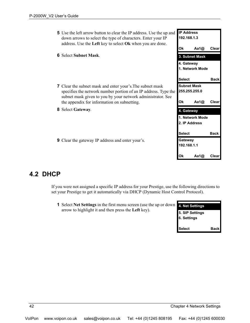 2 dhcp, Go to | ZyXEL Communications P2000W User Manual | Page 42 / 131