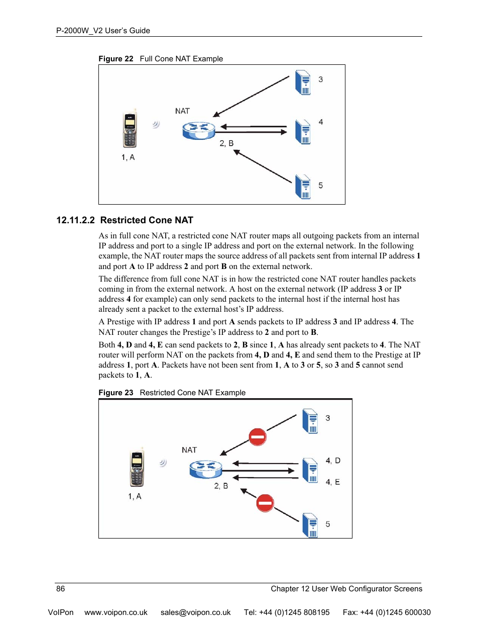 2 restricted cone nat | ZyXEL Communications P2000W User Manual | Page 86 / 131