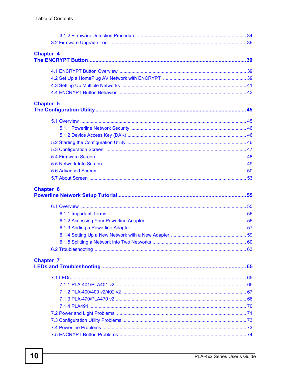 ZyXEL Communications PLA-470 User Manual | Page 10 / 92