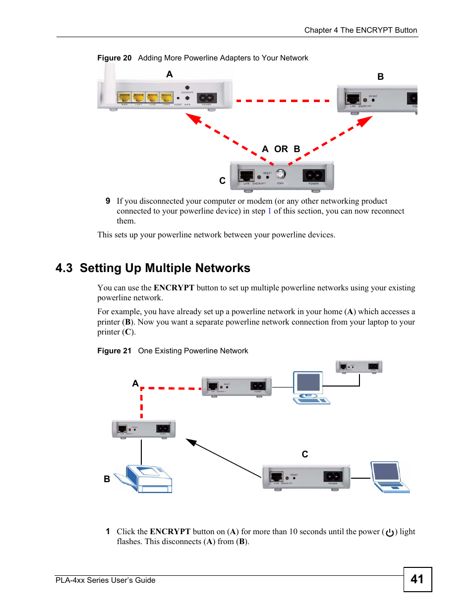 3 setting up multiple networks | ZyXEL Communications PLA-470 User Manual | Page 41 / 92