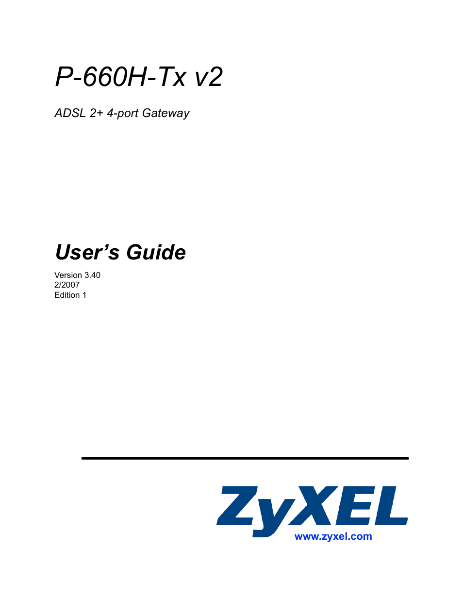 ZyXEL Communications P-660H-Tx v2 User Manual | 312 pages