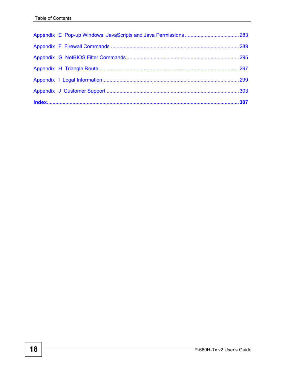ZyXEL Communications P-660H-Tx v2 User Manual | Page 18 / 312