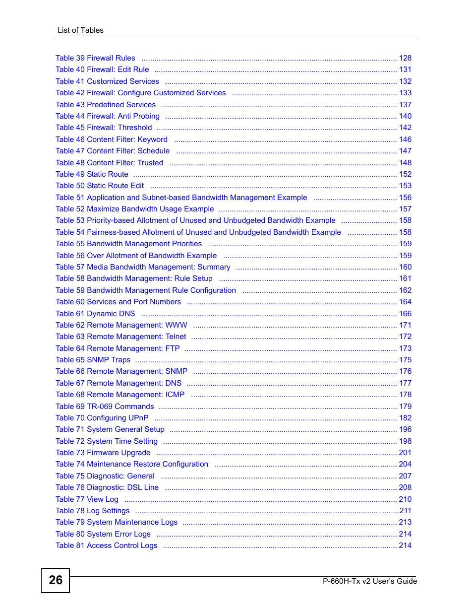 ZyXEL Communications P-660H-Tx v2 User Manual | Page 26 / 312