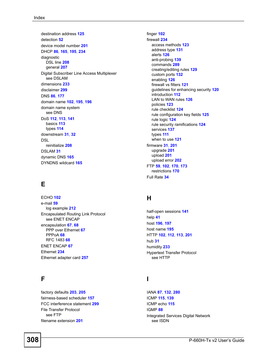 ZyXEL Communications P-660H-Tx v2 User Manual | Page 308 / 312